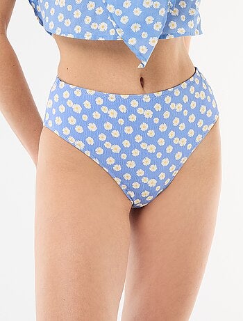 Culotte de bain imprimé fleuris taille haute
