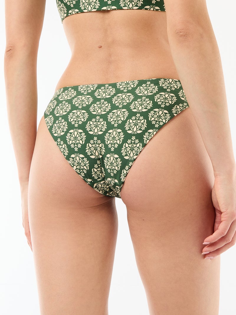 Culotte de bain imprimée réversible Vert - Kiabi