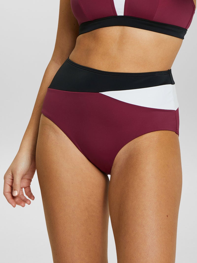 Culotte de bain taille haute 'Sans Complexe' Violet - Kiabi