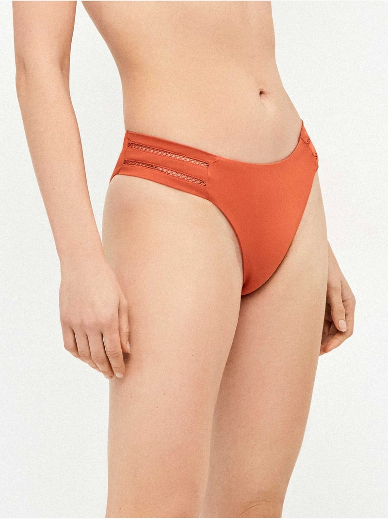 Culotte de bikini avec détail ajouré sur les côtés Terracotta - Kiabi