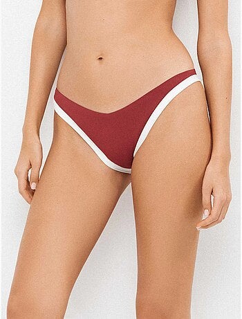 Culotte de bikini brésilien coupe v bicolore