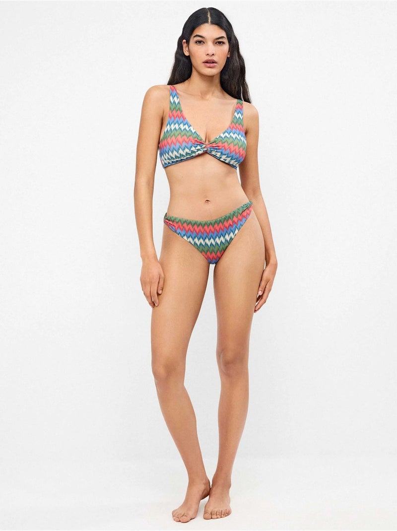 Culotte de bikini classique imprimé zig zag Multicolore - Kiabi