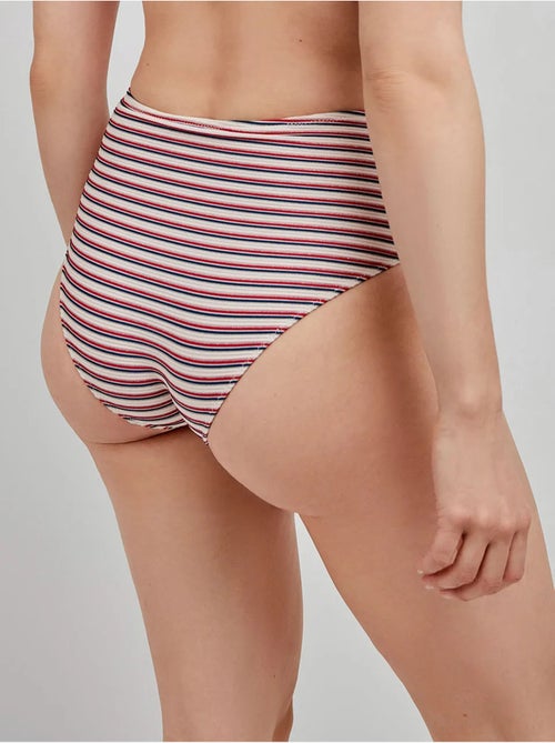 Culotte de bikini haut à rayures imprimées - Kiabi