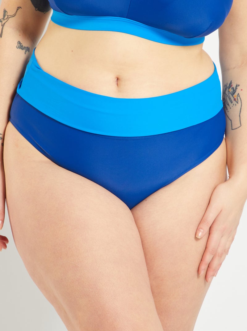 Culotte de maillot de bain noir/bleu - Kiabi