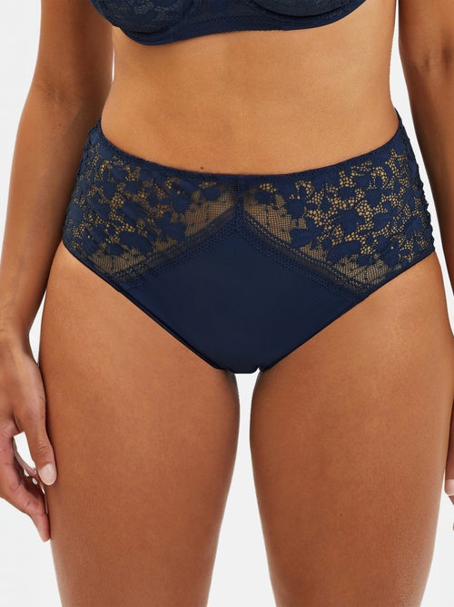 Culotte dentelle et microfibre 'Sans complexe' - Kiabi