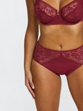 Culotte dentelle et microfibre 'Sans complexe' Rouge - Kiabi