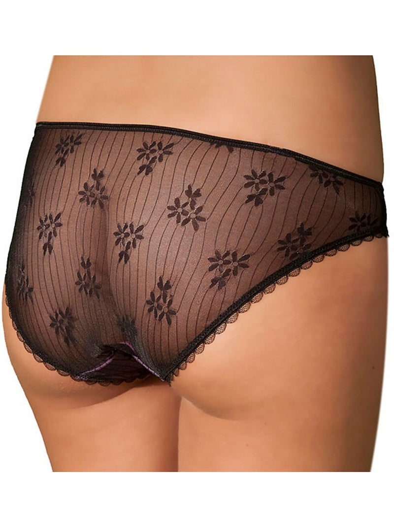 Culotte dentelle firenze Noir Rose - Kiabi