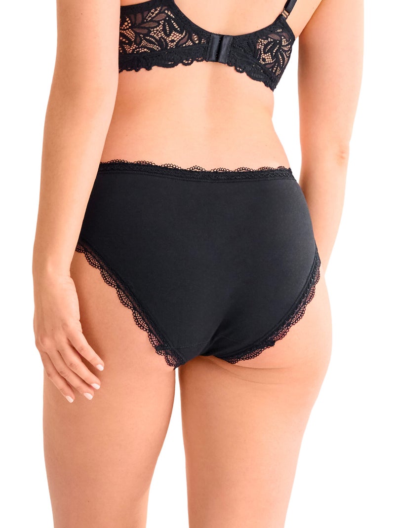 Culotte échancré taille haute everyday Noir - Kiabi