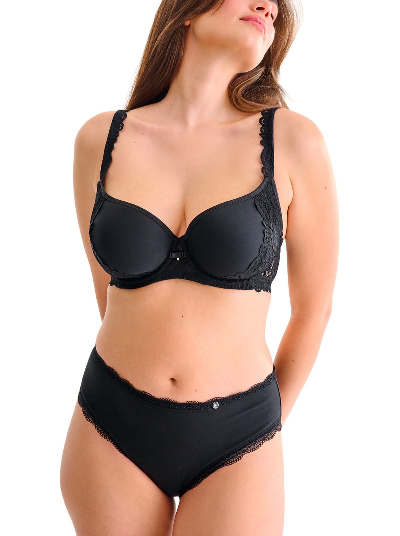 Culotte échancré taille haute everyday Noir - Kiabi