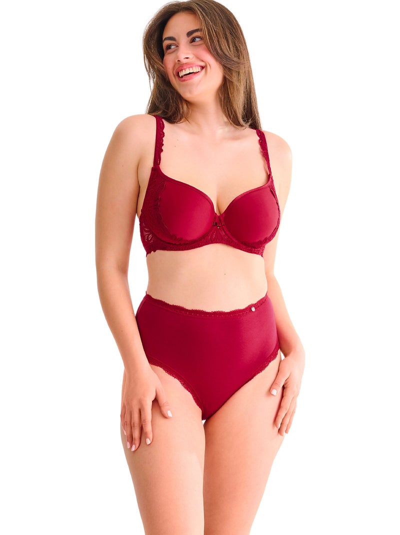 Culotte échancré taille haute everyday Rouge - Kiabi