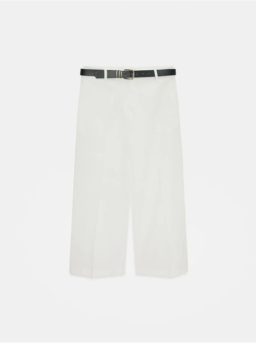 Culotte en crêpe à taille haute et ceinture dilvin - Kiabi