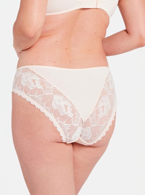 Culotte en dentelle et jersey 'Sans complexe' - Kiabi