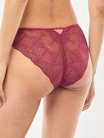 Culotte en dentelle feuillage transparente