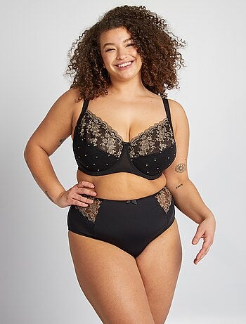 Culotte en microfibre avec broderies