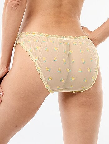 Culotte en tulle avec citrons brodés