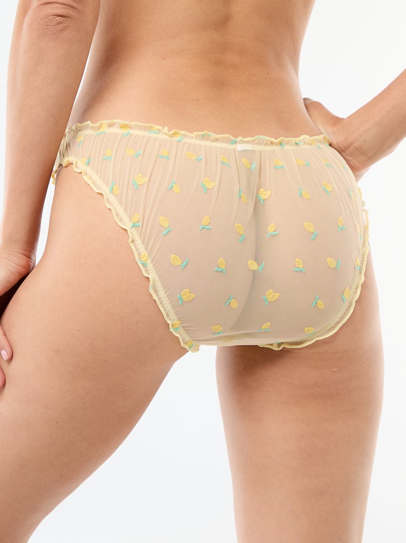 Culotte en tulle avec citrons brodés Jaune - Kiabi