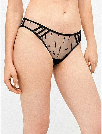 Culotte en tulle brodé et satin