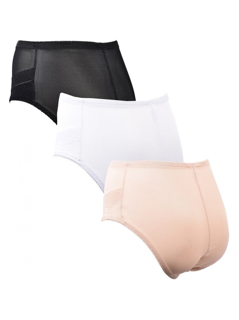 Culotte Femme INFINITIF - Pack de 3 Blanc Beige Noir - Kiabi
