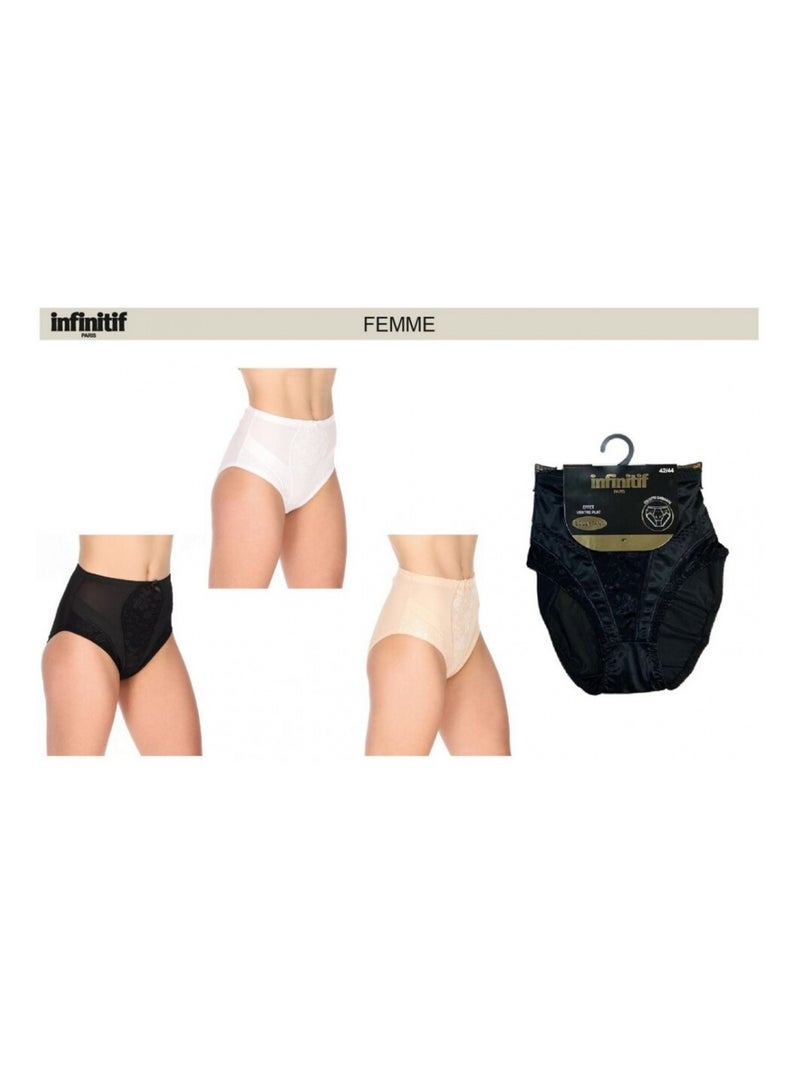 Culotte Femme INFINITIF - Pack de 3 Blanc Beige Noir - Kiabi