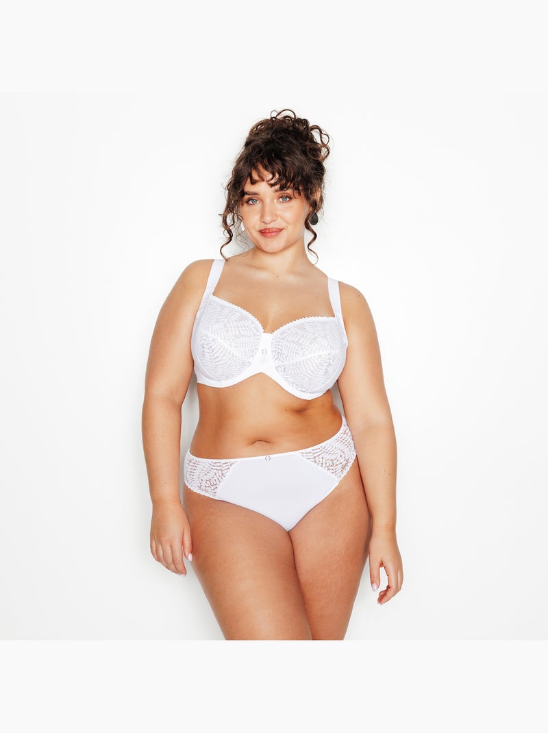 Culotte grande taille dentelle isabelle+ - rougegorge lingerie Blanc - Kiabi