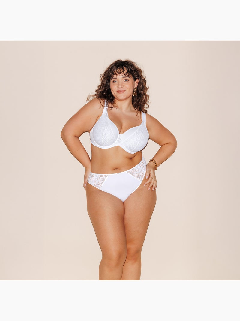 Culotte grande taille dentelle isabelle+ - rougegorge lingerie Blanc - Kiabi