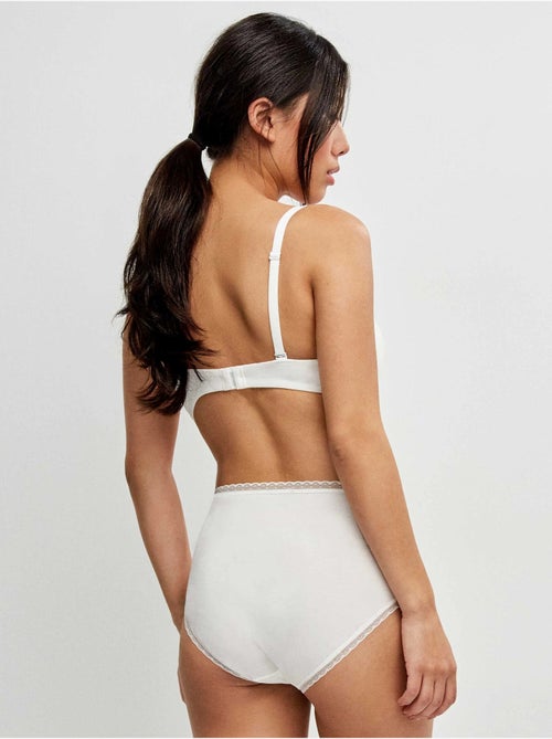 Culotte haute avec galon de plumetis - Kiabi