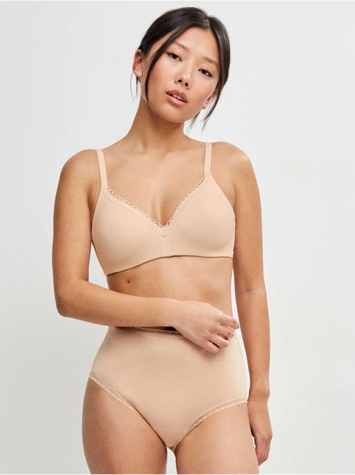 Culotte haute avec galon de plumetis - Kiabi