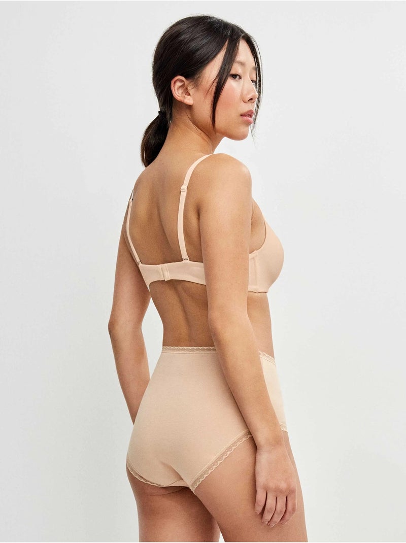 Culotte haute avec galon de plumetis Rose - Kiabi