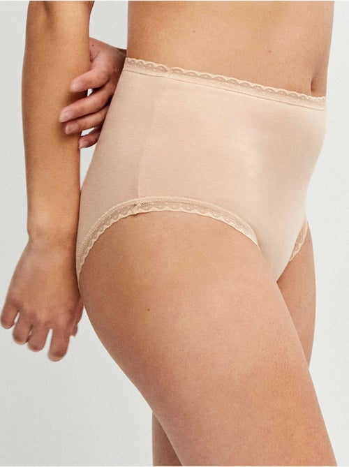 Culotte haute avec galon de plumetis - Kiabi