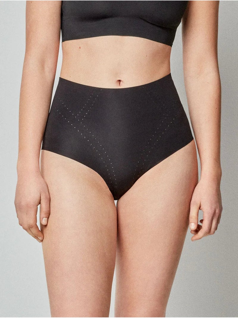 Culotte haute avec renfort frontal Noir - Kiabi