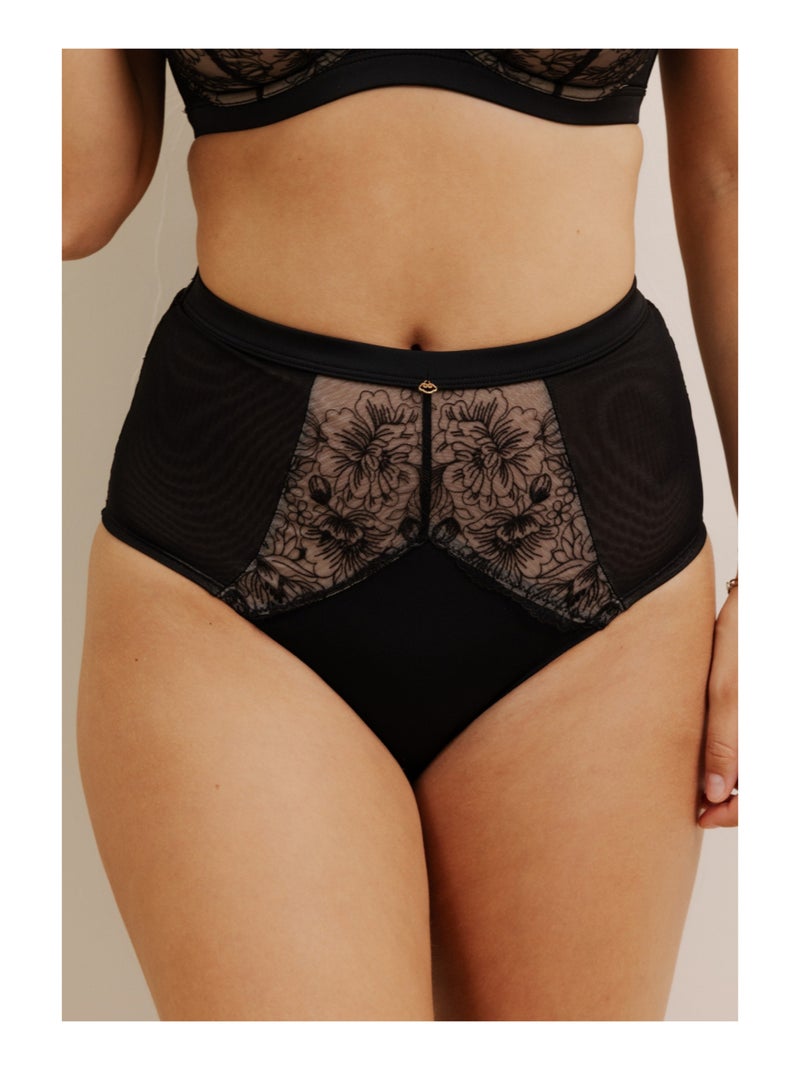 Culotte haute charmante Noir - Kiabi