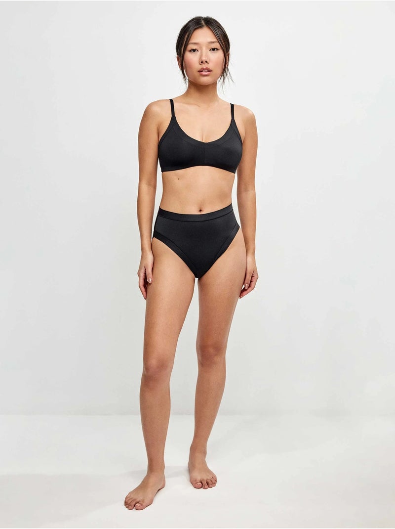 Culotte haute en microfibre Noir - Kiabi