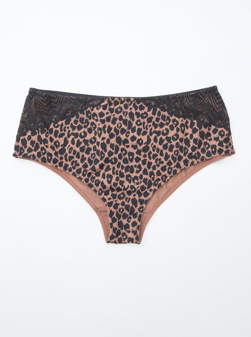 Culotte haute imprimé léopard - Kiabi