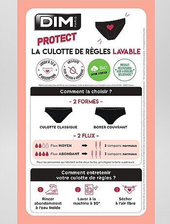 Culotte menstruelle Flux abondant 'DIM' Protect