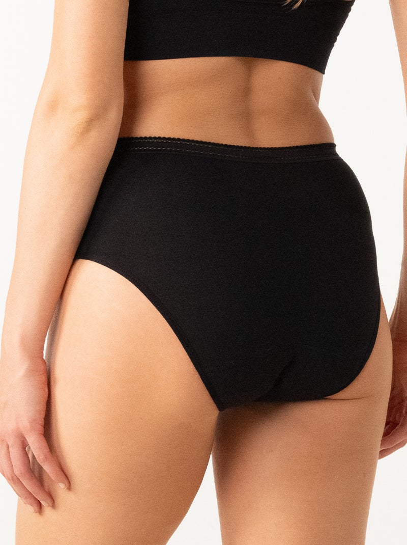 Culotte menstruelle taille haute femme athena Noir - Kiabi