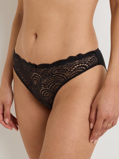 Culotte microfibre et dentelle dentelle - rougegorge lingerie - Kiabi Culotte microfibre et dentelle dentelle - rougegorge lingerie - Kiabi