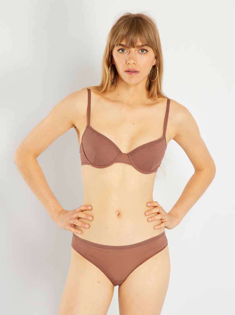 Culotte microfibre Marron clair - Kiabi