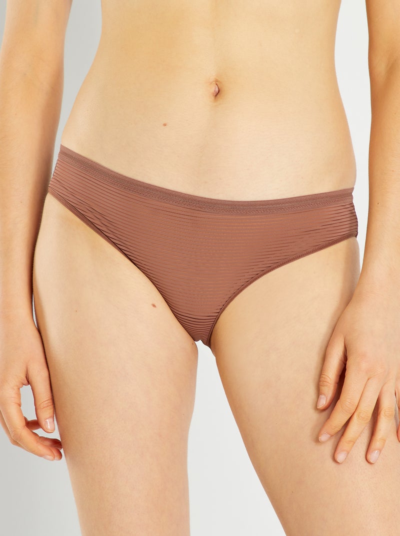 Culotte microfibre Marron clair - Kiabi
