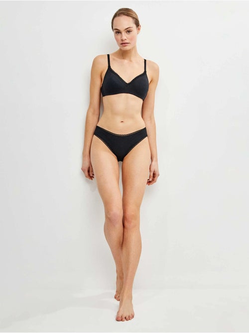 Culotte midi avec galon de plumetis - Kiabi