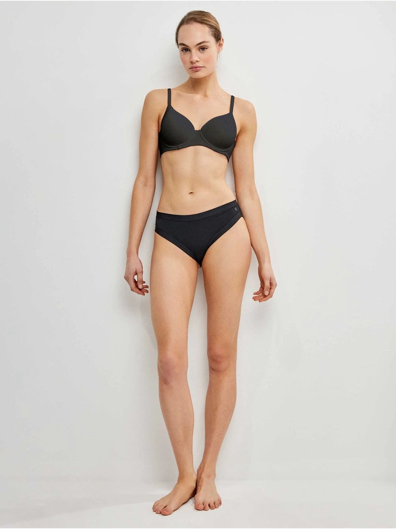 Culotte midi en microfibre Noir - Kiabi