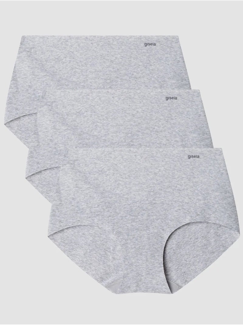 Culotte midi en tissu coton Gris chiné - Kiabi
