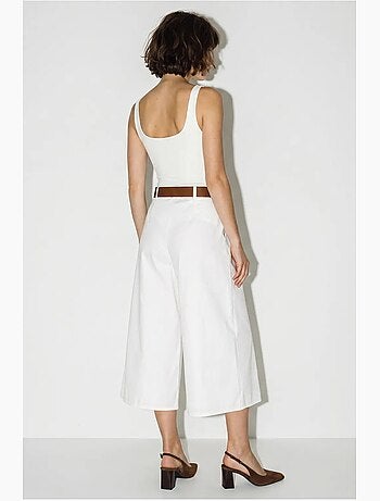 Culotte plissée à jambe large et taille haute lucci
