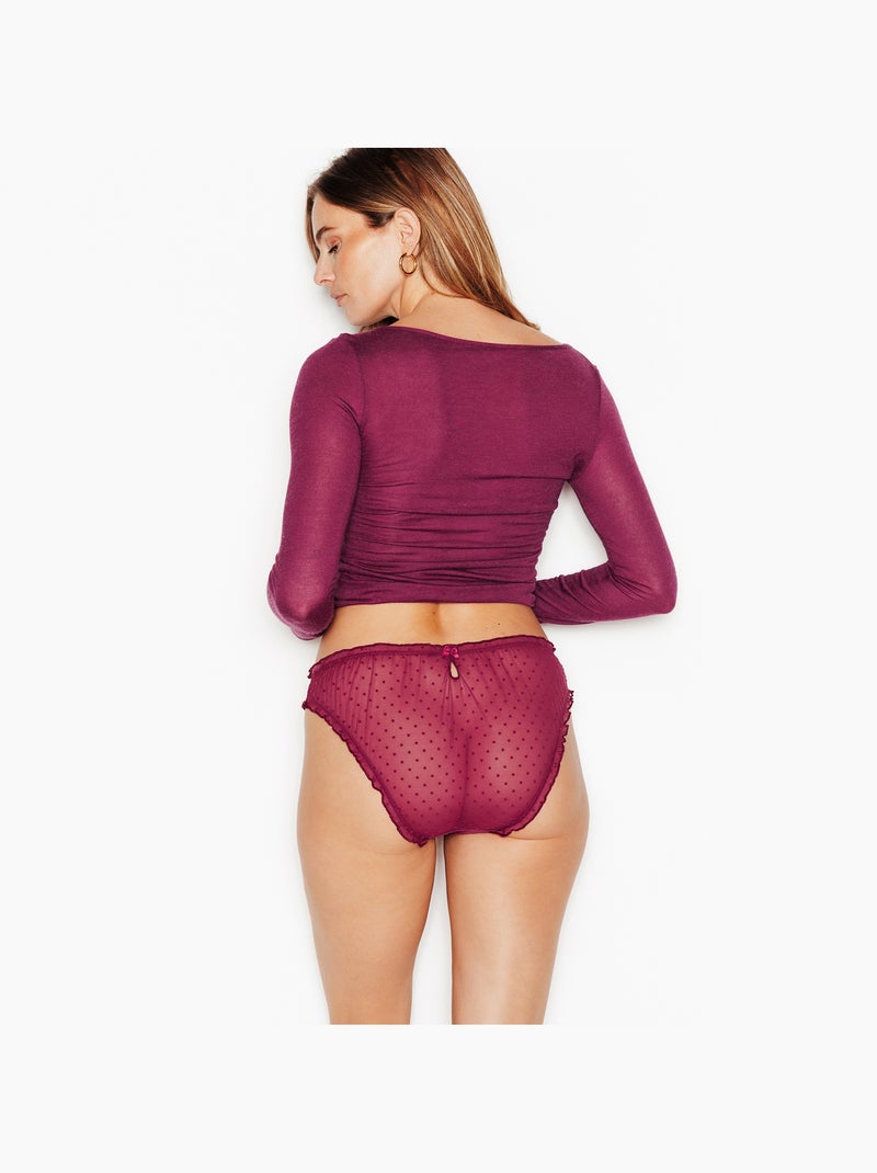 Culotte pois froufrou jolima - rougegorge lingerie Bordeaux - Kiabi