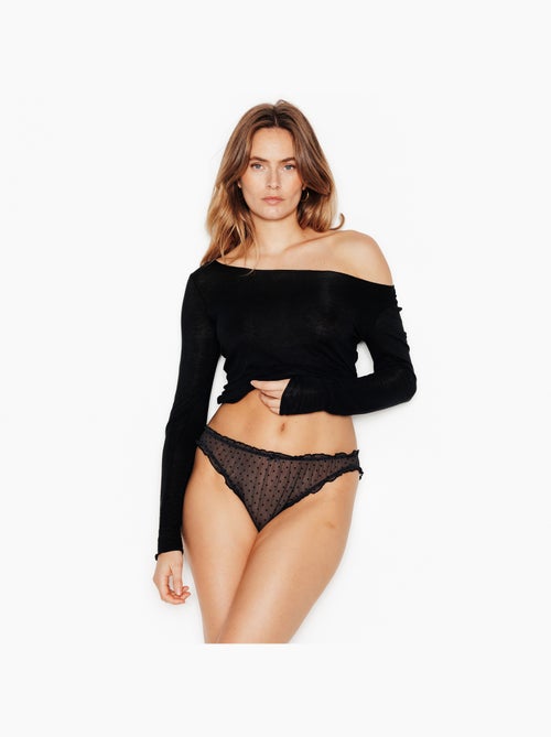 Culotte pois froufrou jolima - rougegorge lingerie - Kiabi