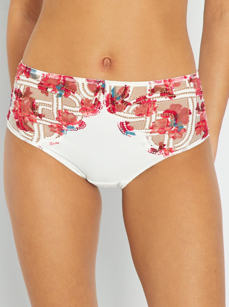 Culotte 'Sans Complexe' écru/rose - Kiabi