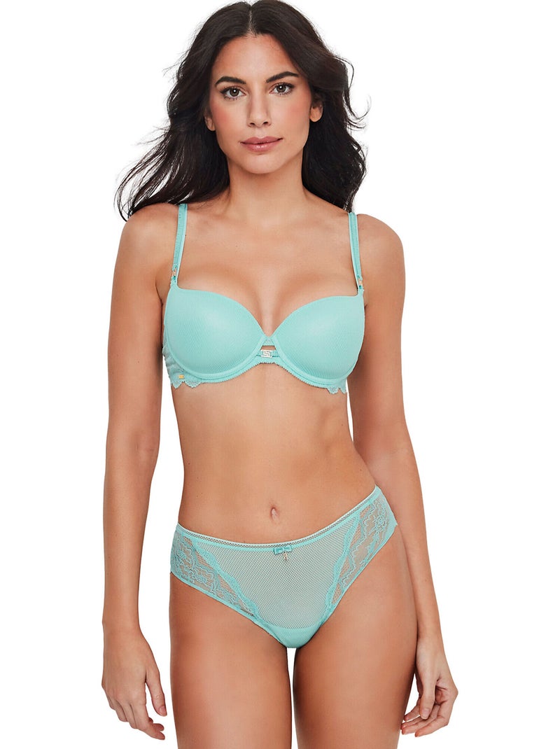 Culotte slip bikini dentelle manuela Bleu turquoise - Kiabi
