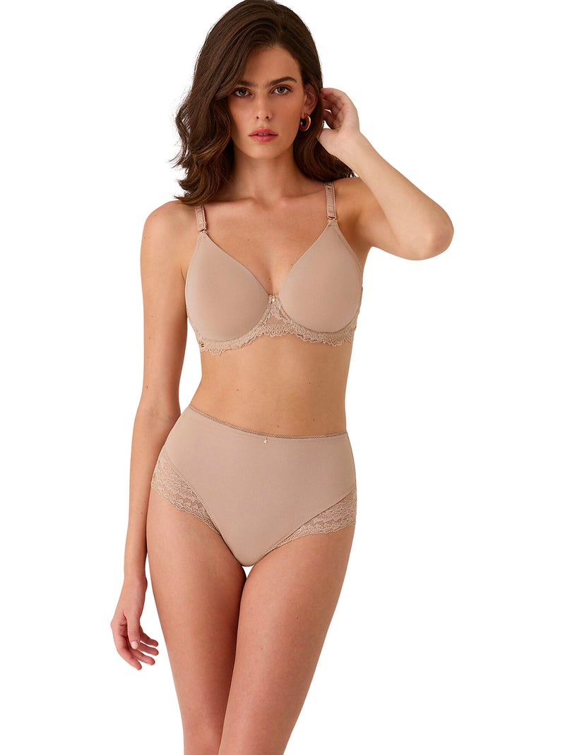 Culotte slip gainant taille haute renatta Beige - Kiabi