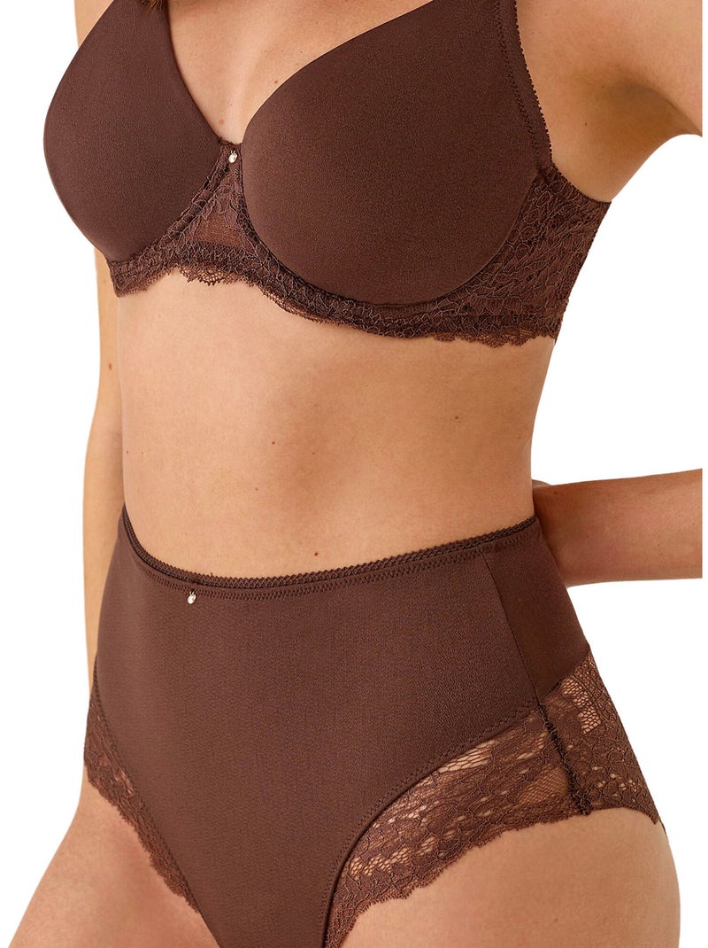 Culotte slip gainant taille haute renatta Marron - Kiabi