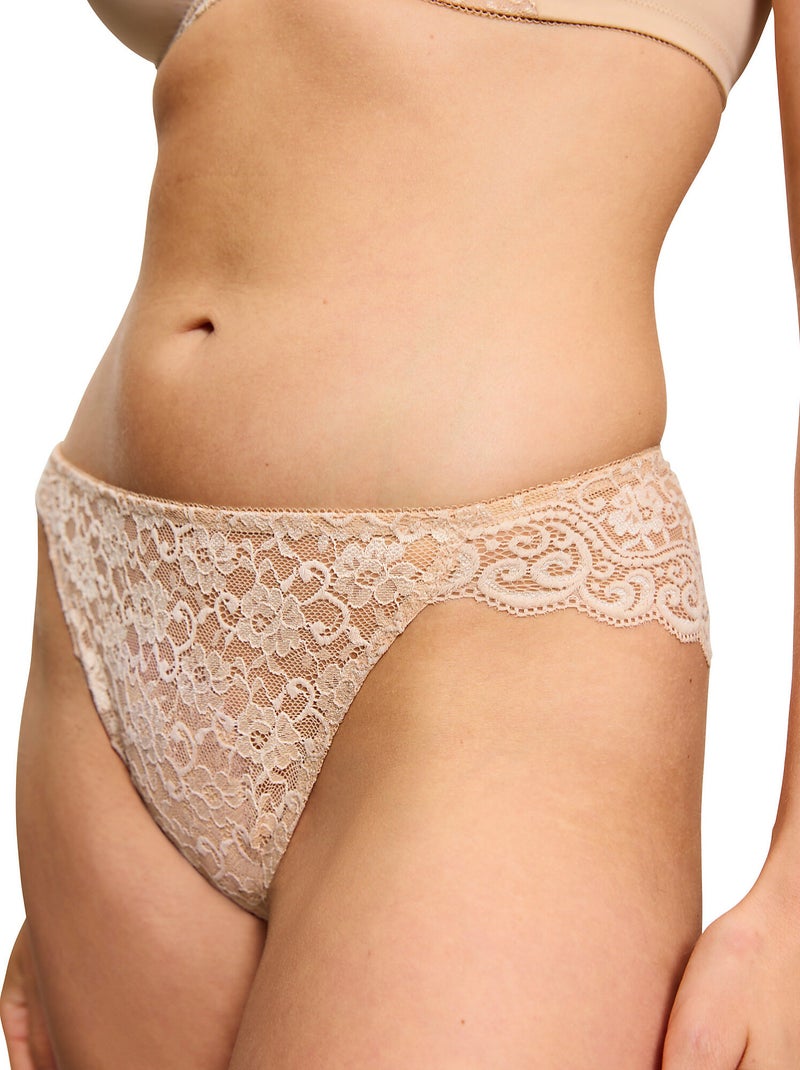 Culotte slip taï échancré amourette Beige - Kiabi