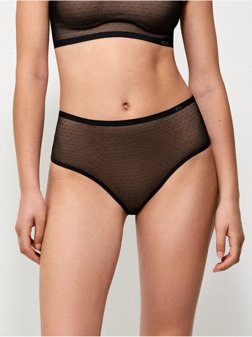 Culotte taille haute effet ventre plat sans coutures en plumetis - Kiabi